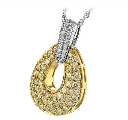 Gold-Toned M-Shaped Pendant With Chain