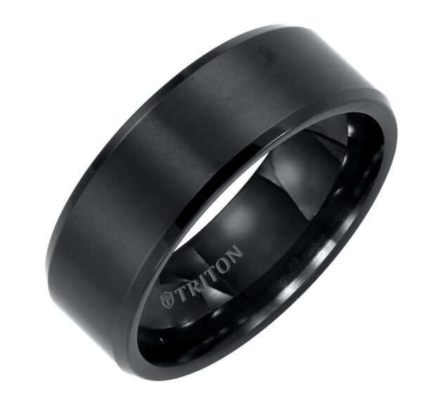 Black Satin Finish Tungsten Carbide Ring