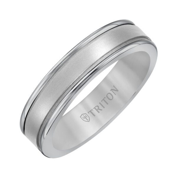 Gray Tungsten and 14K White Gold Ring