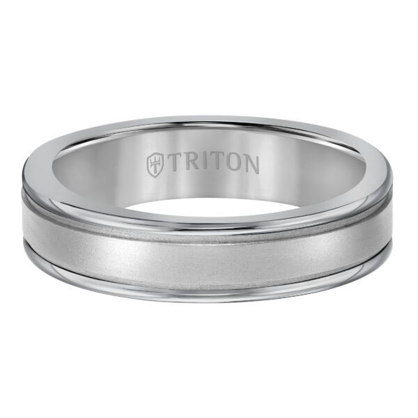 Gray Tungsten and 14K White Gold Ring