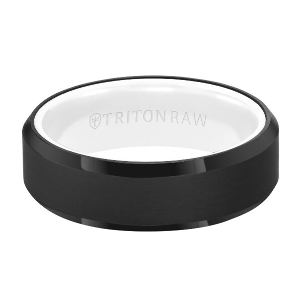 7mm Tungsten Raw Black DLC Ring