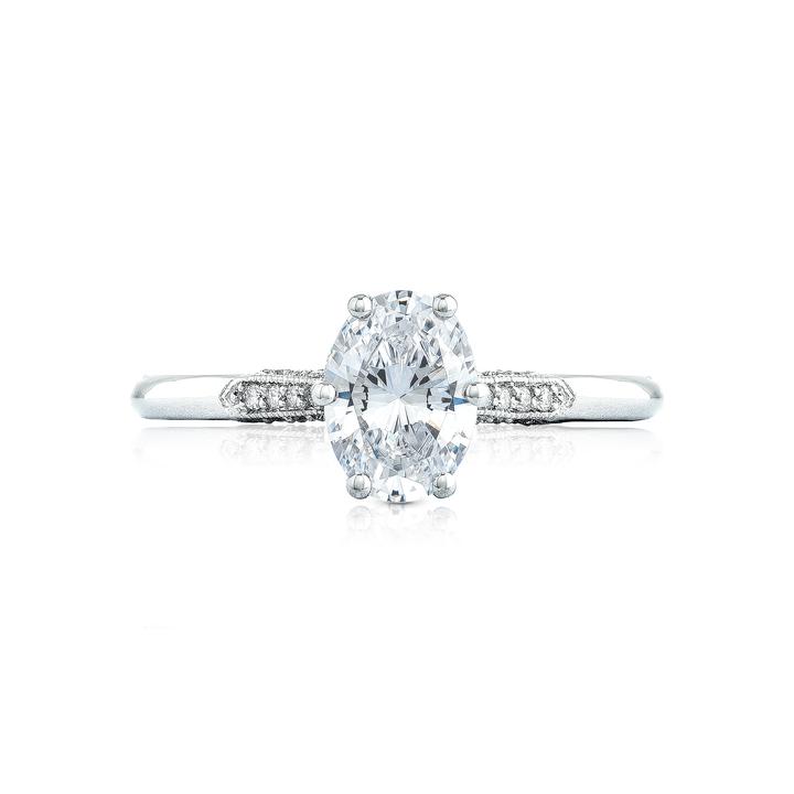 Simply Tacori Oval Diamond Accented Engagement Ring
