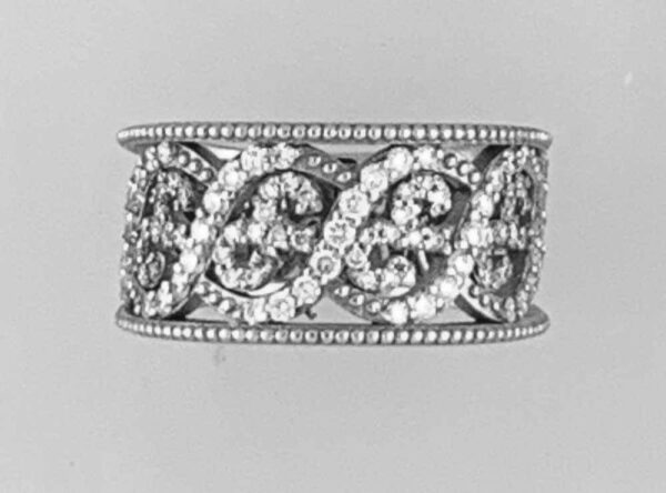 "Fleur-essence" 14k White gold Diamond Ring