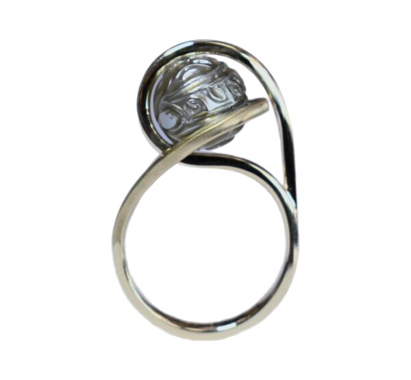 14K YELLOW GOLD CARVED TAHITIAN PEARL RING