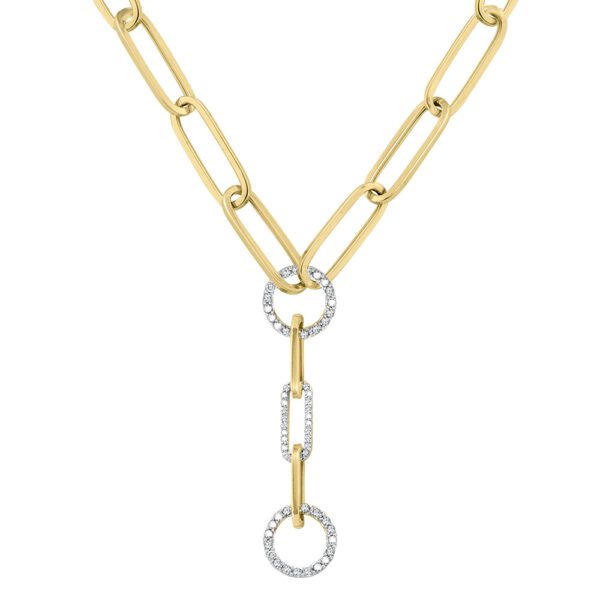 Yellow Gold Diamond Paperclip Necklace
