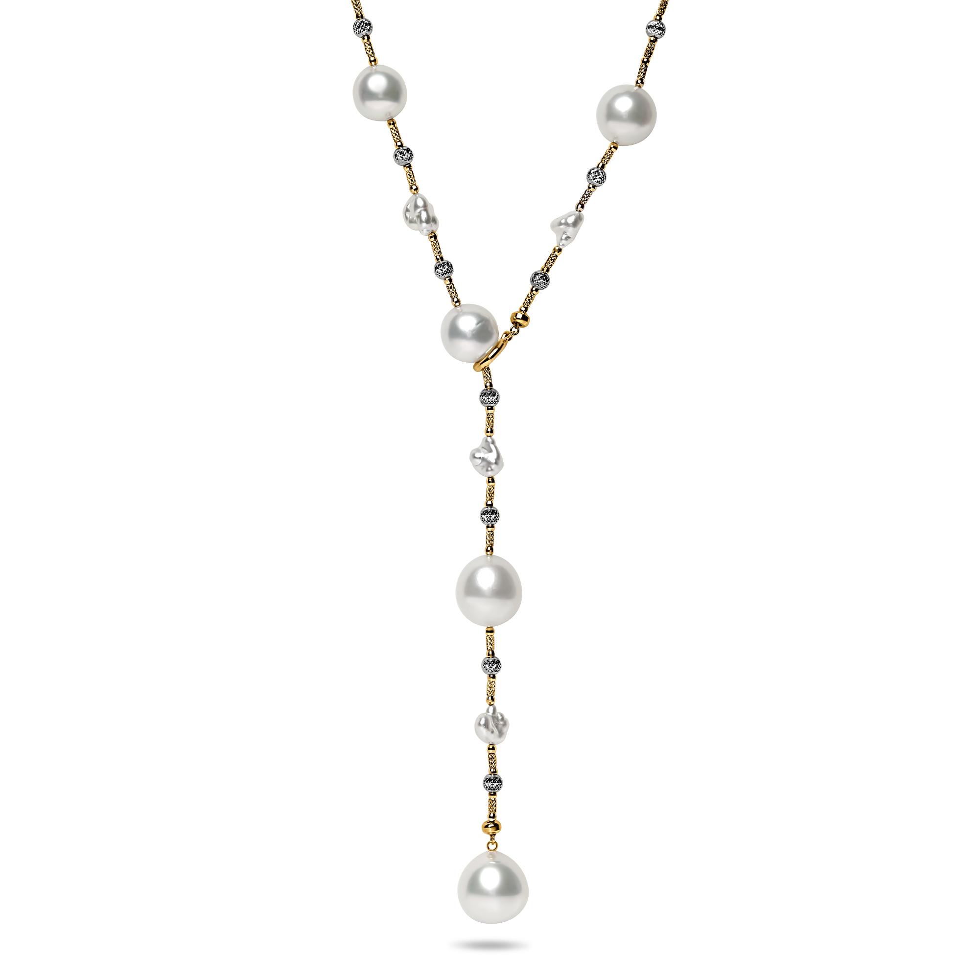 18K Yellow and White Gold South Sea Pearl necklace