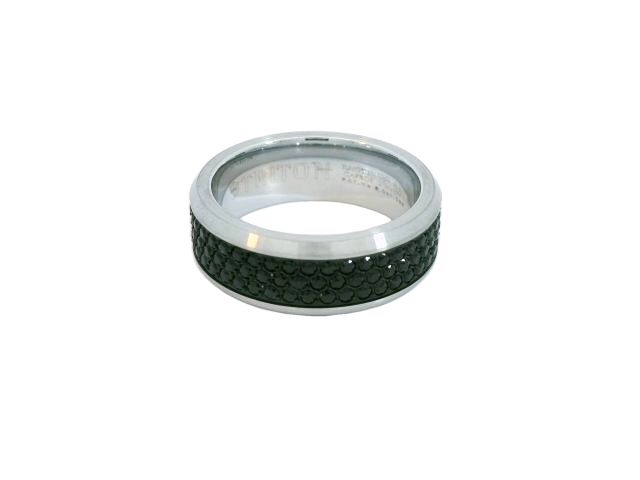 Triton’s Stone Collection 8mm Tungsten Ring with Black Sapphires
