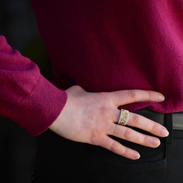 14K Two-Tone Gold and Diamond Fashion Ring - Image 5