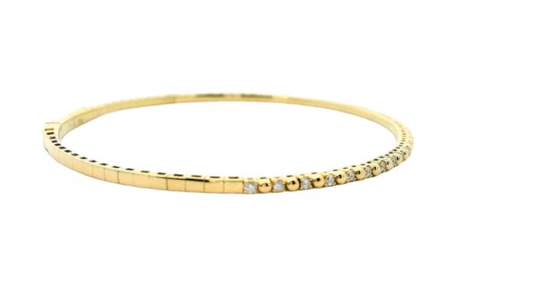14K Yellow Gold and Diamond Flexible Bangle - Image 3