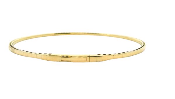 14K Yellow Gold and Diamond Flexible Bangle - Image 2