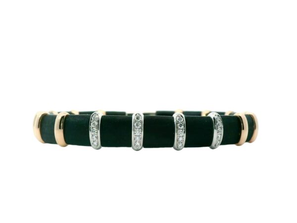 Black with 4 Bars of Diamond Bangle