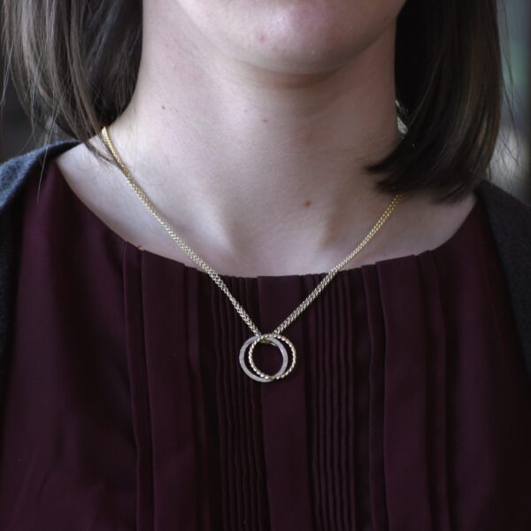 SS and18K Vermeil Interlocking Circle Pendant - Image 5