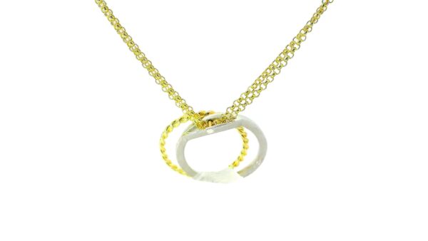 SS and18K Vermeil Interlocking Circle Pendant - Image 3