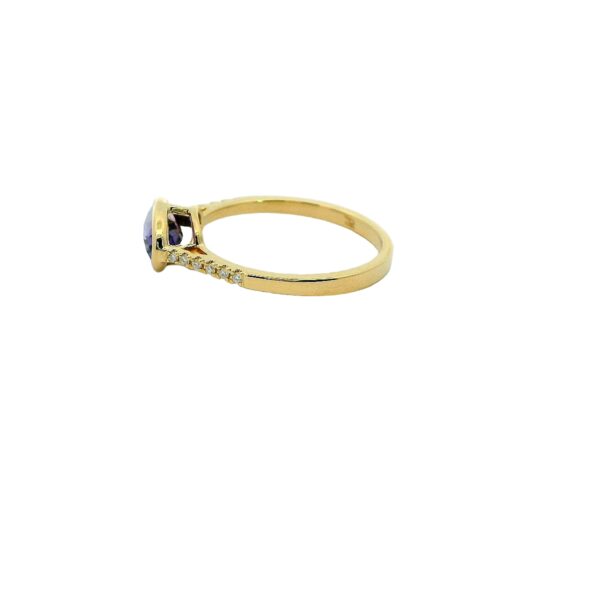 14K Yellow Gold Amethyst and Diamond Ring - Image 4