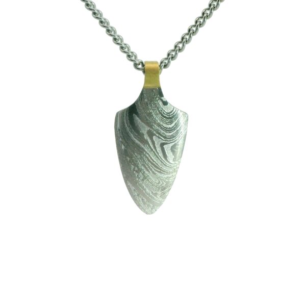 Damascus Steel Yanone Solid Arrow Pendant