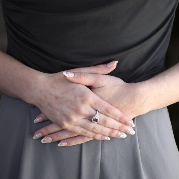 Platinum, Pink-Purple Sapphire and Diamond Ring - Image 5