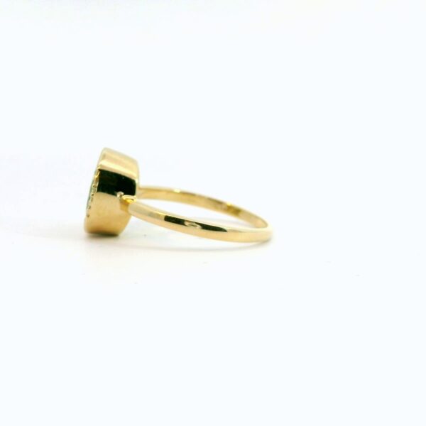 14K Yellow Gold Peridot and Diamond Ring - Image 4