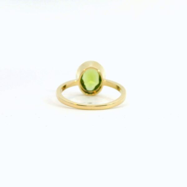 14K Yellow Gold Peridot and Diamond Ring - Image 3