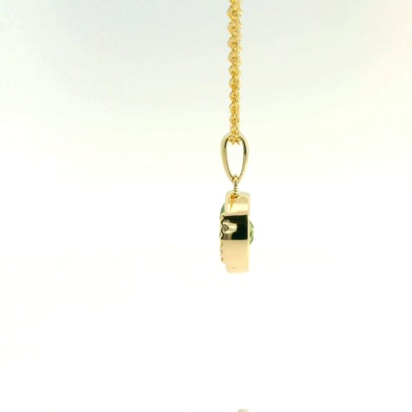 14K Yellow Gold Peridot and Diamond Pendant - Image 5
