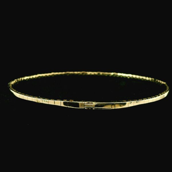 14K Yellow Gold and Diamond Flexible Bangle - Image 3