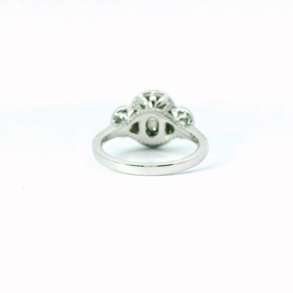 Platinum Emerald and Diamond 3-Stone Ring - Image 4
