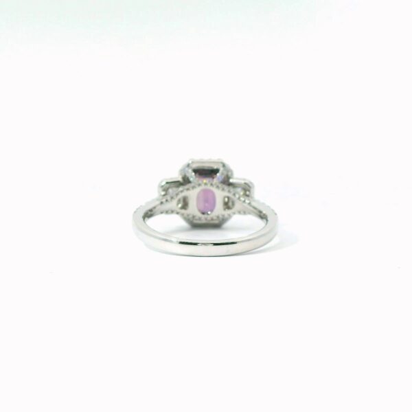 Platinum, Pink-Purple Sapphire and Diamond Ring - Image 3