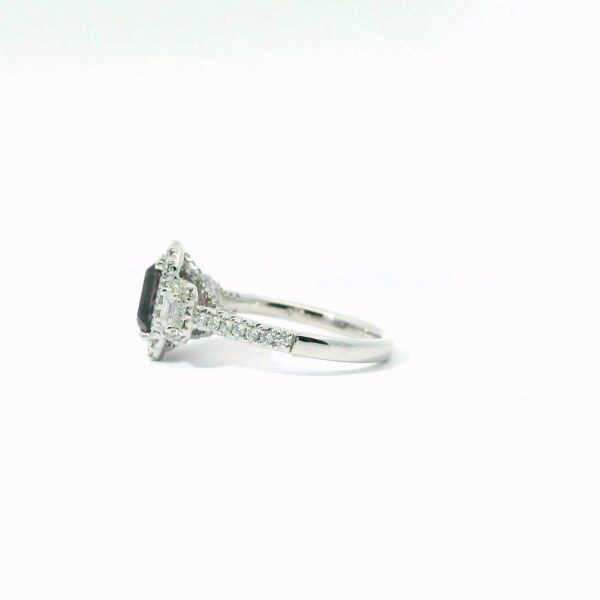 Platinum, Pink-Purple Sapphire and Diamond Ring - Image 2