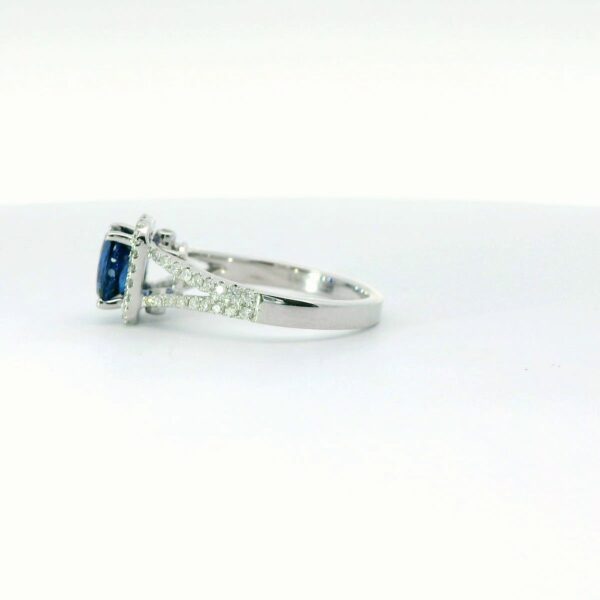 14K White Gold Sapphire and Diamond Ring - Image 4