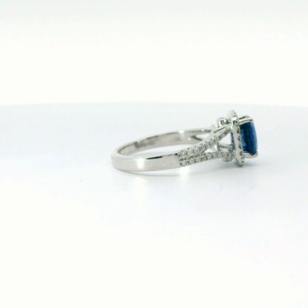 14K White Gold Sapphire and Diamond Ring - Image 3