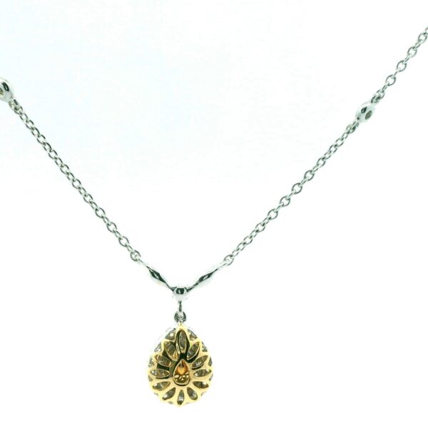 18K White Gold Yellow Diamond Necklace - Image 4