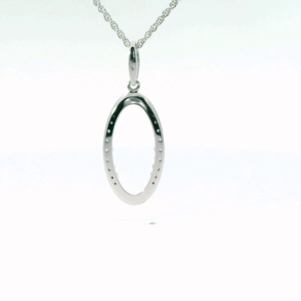 14K White Gold and Diamond "O" Pendant - Image 2