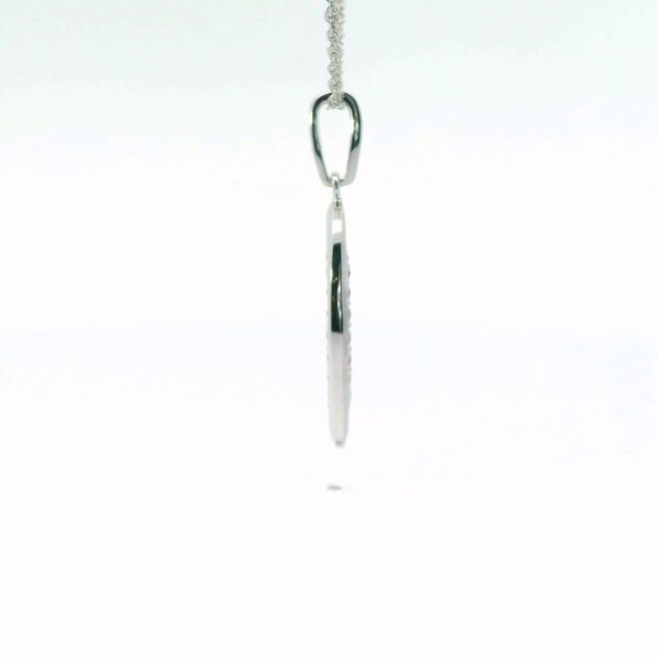 14K White Gold and Diamond "O" Pendant - Image 4