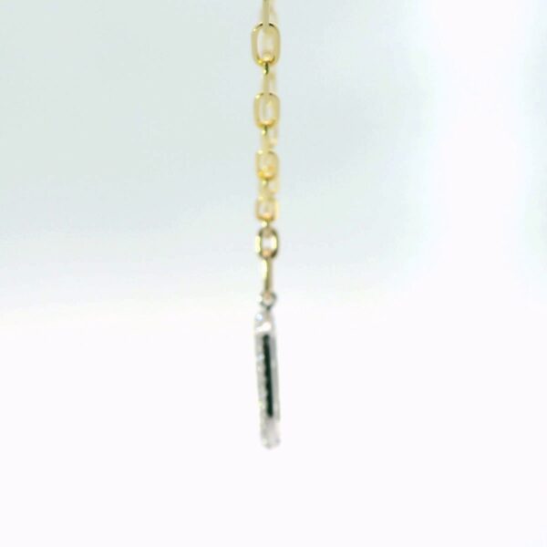 14K Yellow Gold and Diamond Paperclip Necklace - Image 3