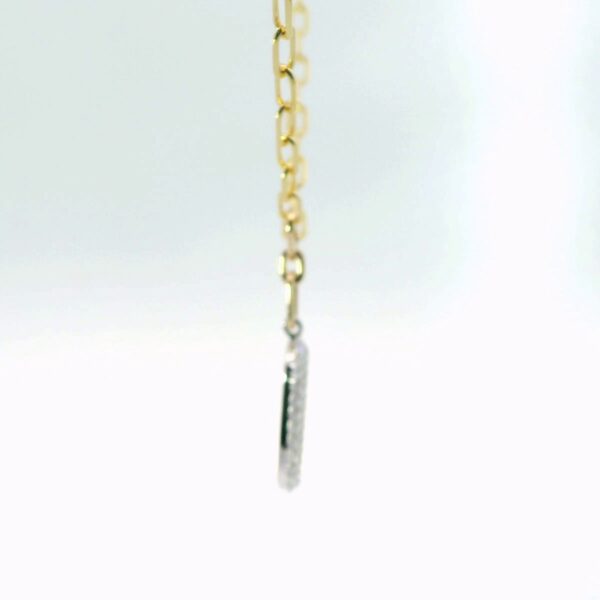 14K Yellow Gold and Diamond Paperclip Necklace - Image 5