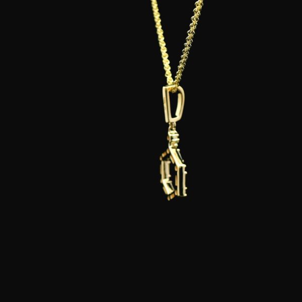 14K Yellow Gold Diamond Hexagon Pendant - Image 3