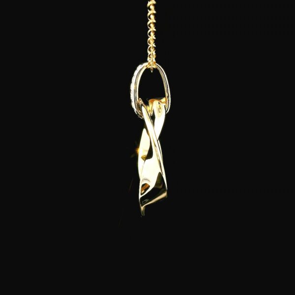 14k Yellow Gold Twisted Ribbon Pendant - Image 3