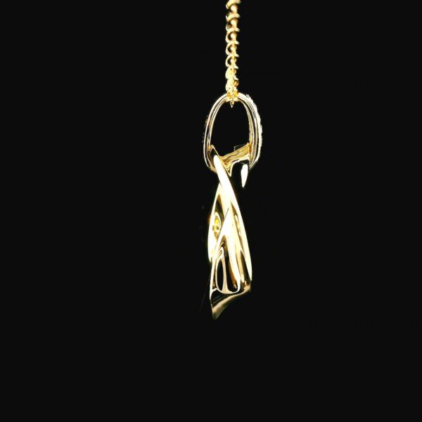 14k Yellow Gold Twisted Ribbon Pendant - Image 5