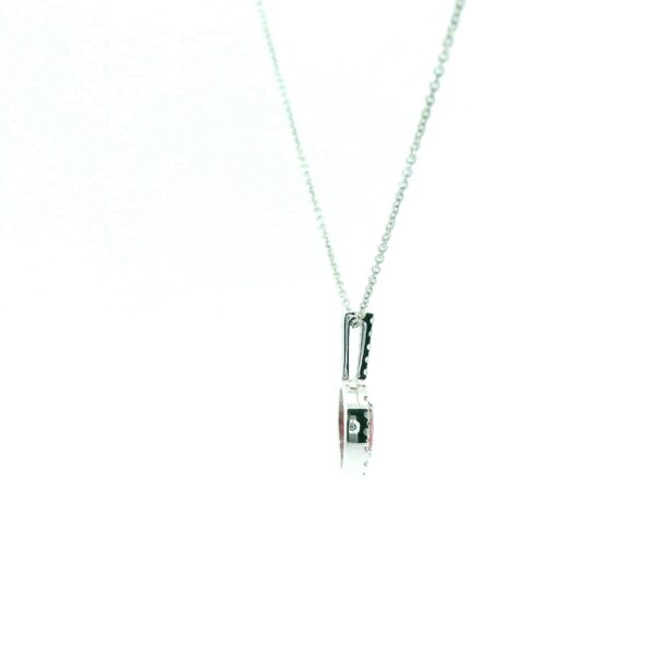 14K White Gold Ruby and Diamond Pendant - Image 3