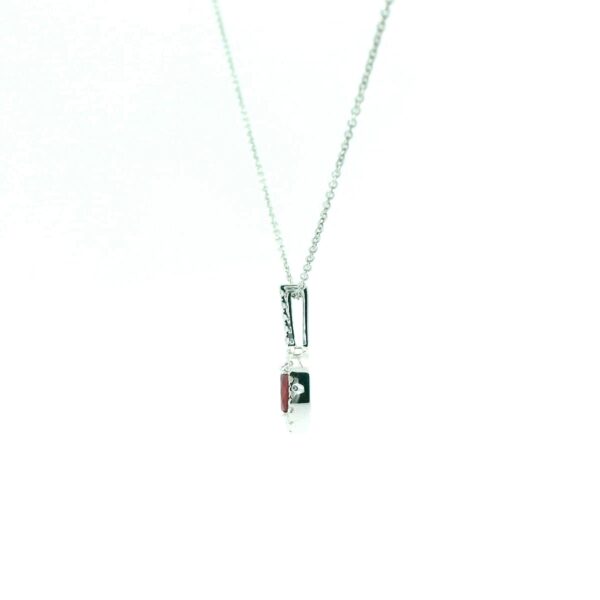 14K White Gold Ruby and Diamond Pendant - Image 4