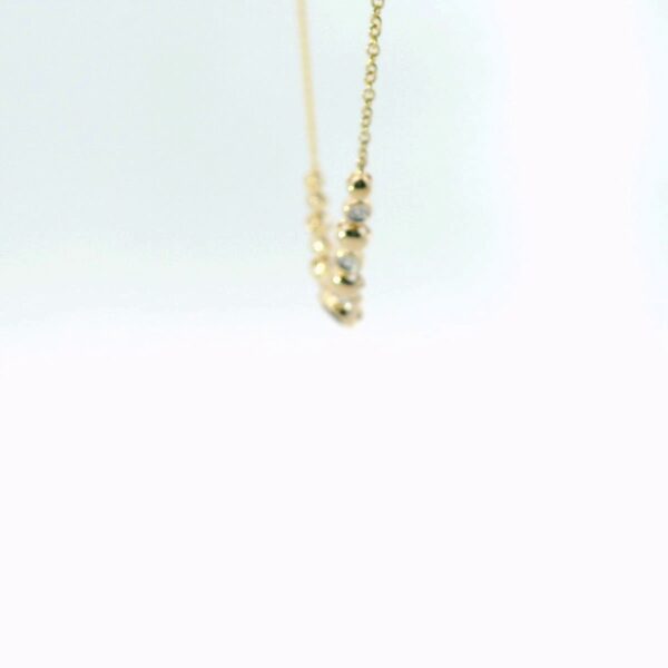 14K Yellow Gold Garnet and Diamond Necklace - Image 3
