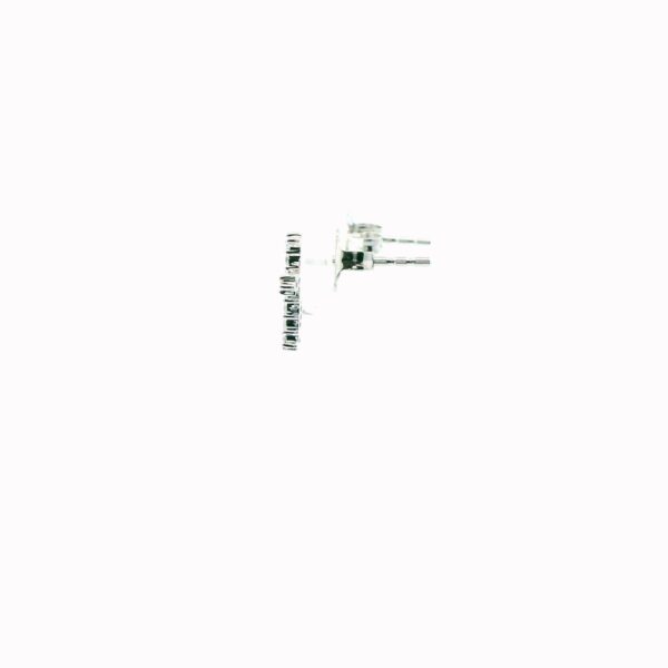 14K White Gold Diamond Cross Studs Earrings - Image 3