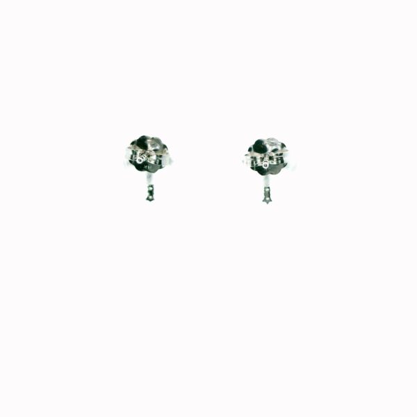 14K White Gold Diamond Cross Studs Earrings - Image 4