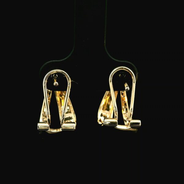 14k Yellow Gold Diamond Split Hoops - Image 4