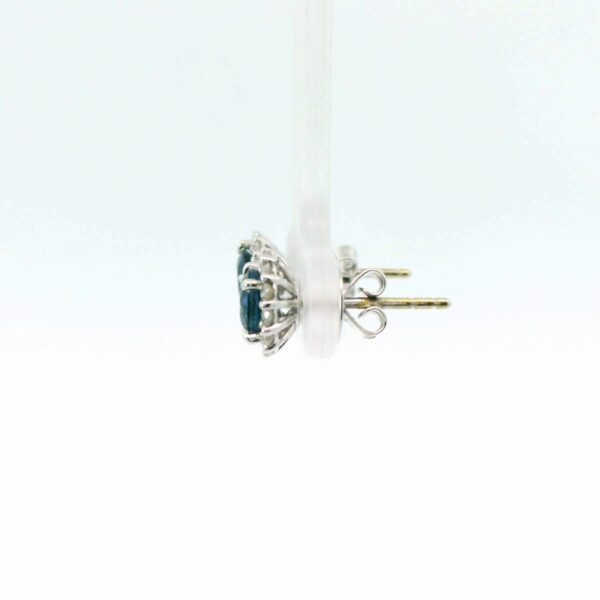 18K White Gold Sapphire and Diamond Studs - Image 2