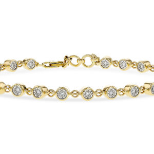 14K Yellow Gold and Diamond Close Station Bracelet
