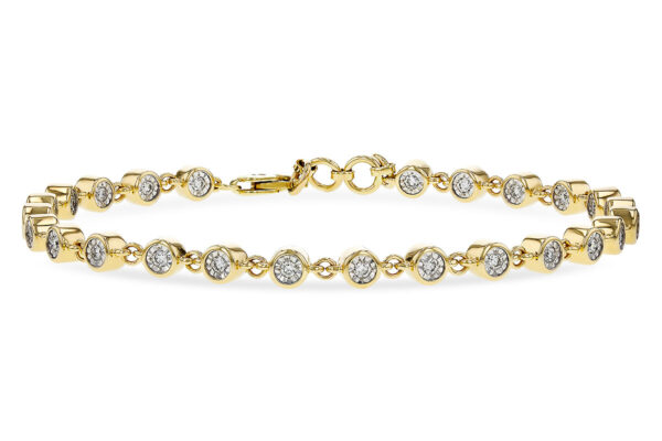 14K Yellow Gold and Diamond Close Station Bracelet