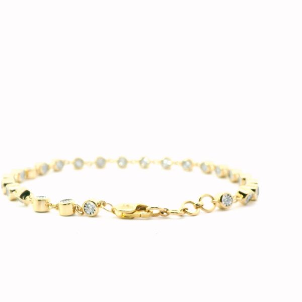 14K Yellow Gold and Diamond Close Station Bracelet - Image 4