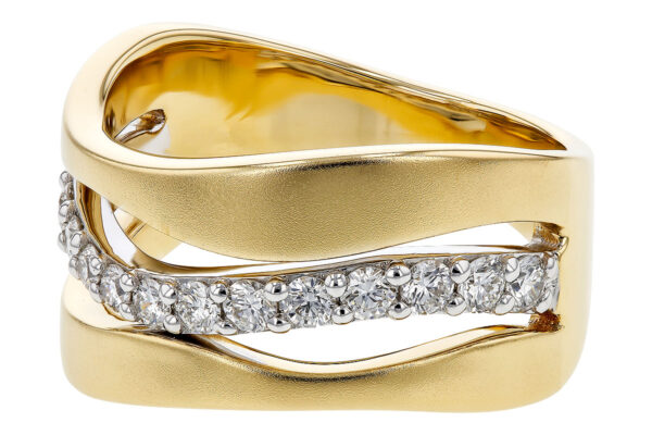 14K Two-Tone Gold and Diamond Ring - Image 2
