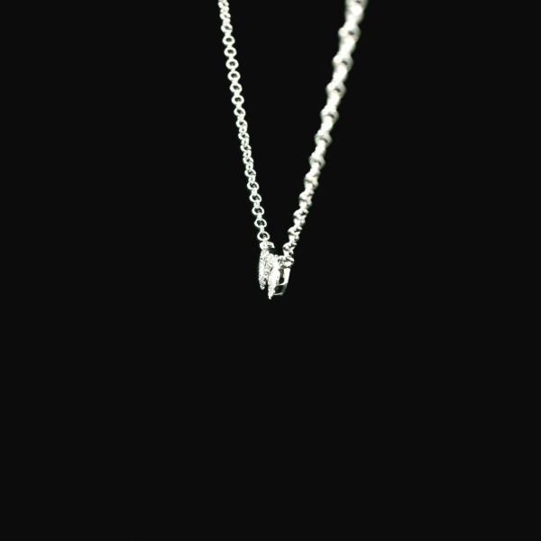 14k White Gold Diamond Infinity Necklace - Image 3