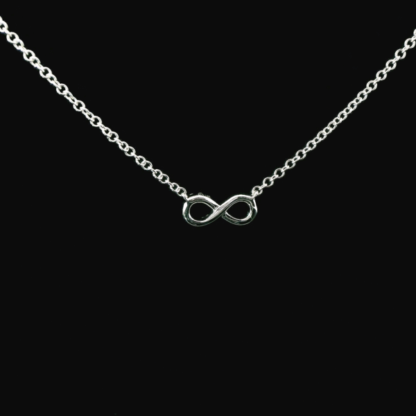 14k White Gold Diamond Infinity Necklace - Image 5